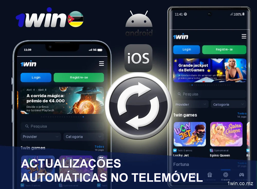 Actualizações automáticas da aplicação móvel 1win