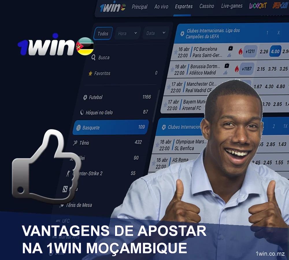 1win Vantagens Site oficial em Moçambique